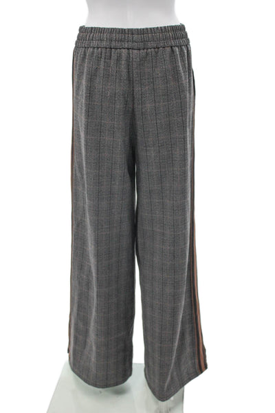 Evereve Womens Plaid Polyester Pull On Dress Pants Gray Size S