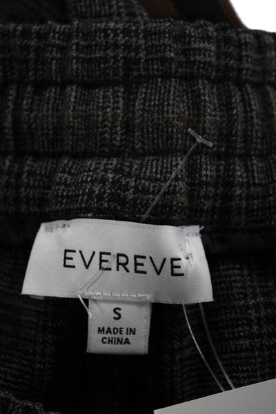 Evereve Womens Plaid Polyester Pull On Dress Pants Gray Size S