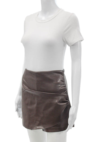 Aqua Womens Brown Pull On Skort 55% PU Size S