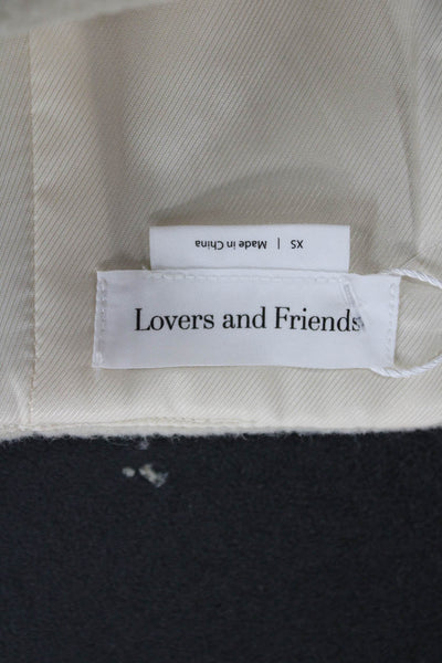 Lovers + Friends Womens Ivory Wool Wrap Skirt Button Closure Solid Fall Size XS