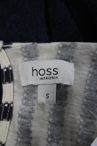Hoss Intropia Women Basic Sleeveless Striped Black Cotton Blend Blouse Size S