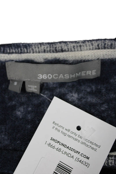 360 Cashmere Womens Pullover Sweater Blue Scoop Neck Long Sleeve Size S
