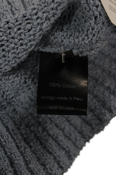 Rachel Comey Women Blue Cotton Crewneck Solid Long Sleeve Pullover Size M