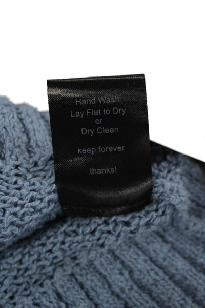 Rachel Comey Women Blue Cotton Crewneck Solid Long Sleeve Pullover Size M