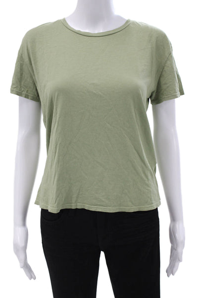 Perfect White Tee Womens Green Cotton Crewneck T-Shirt Short Sleeve Size XS