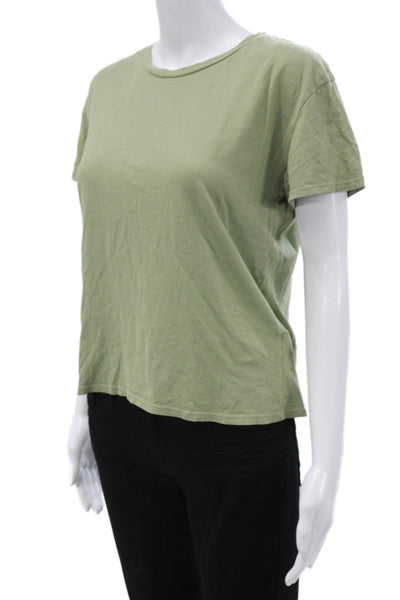 Perfect White Tee Womens Green Cotton Crewneck T-Shirt Short Sleeve Size XS