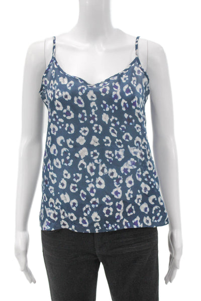 Humanoid Womens Silk Animal Print V-Neck Tank Sleeveless Multicolor Size XS