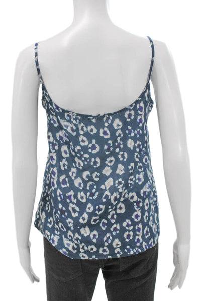Humanoid Womens Silk Animal Print V-Neck Tank Sleeveless Multicolor Size XS