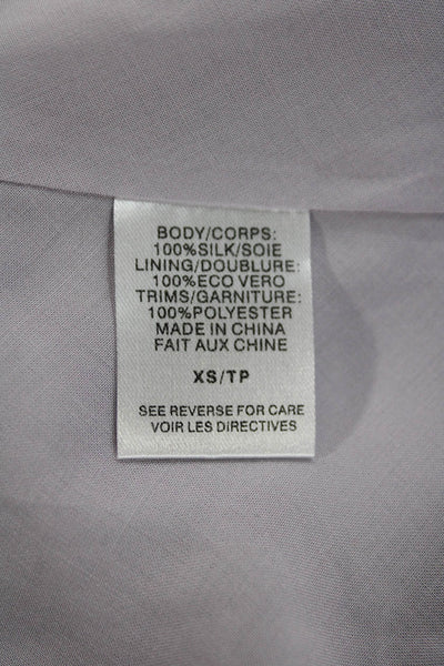 Cami Women Purple Silk V-Neck Tank Solid Size XS
