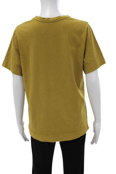Soeur Womens Basic T-Shirt Green Crew Neck Short Sleeve Cotton Size 34