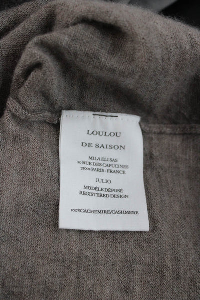 LouLou De Saison Womens Cashmere V-Neck Pullover Beige Long Sleeve Size S