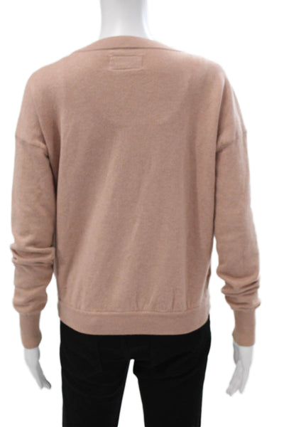 Humanoid Women Cardigan Pink Long Sleeve Round Neck Cotton Elastane Size XS