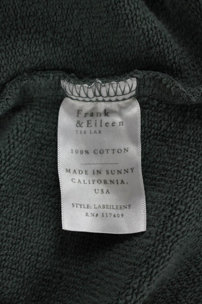 Frank & Eileen Women Collared Long Sleeve Cotton Button Up Green Size XS