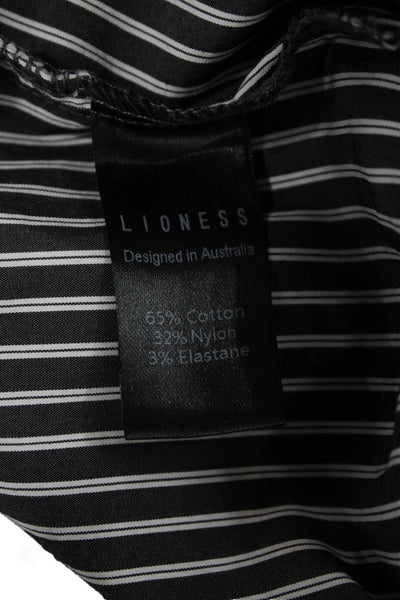 Lioness Womens Black Striped Pull On Pants 65% Cotton 30in Inseam Size 2XS