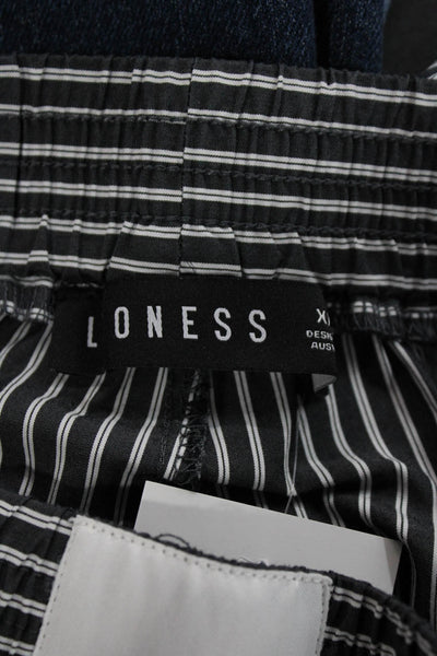 Lioness Womens Black Striped Pull On Pants 65% Cotton 30in Inseam Size 2XS