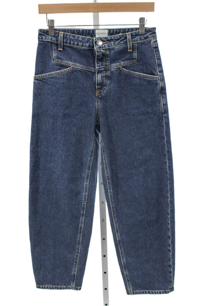 Closed Women Tapered Jeans Blue High Rise Cotton Blend Size 25