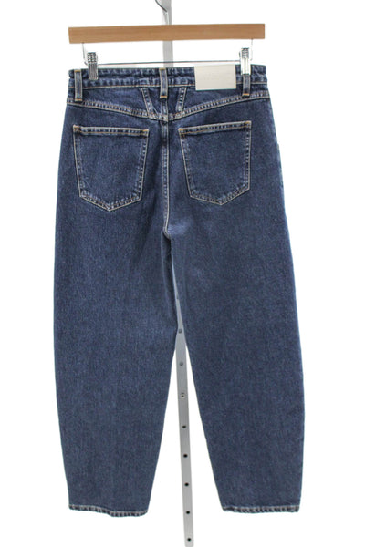 Closed Women Tapered Jeans Blue High Rise Cotton Blend Size 25