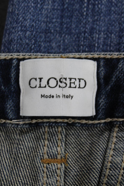 Closed Women Tapered Jeans Blue High Rise Cotton Blend Size 25