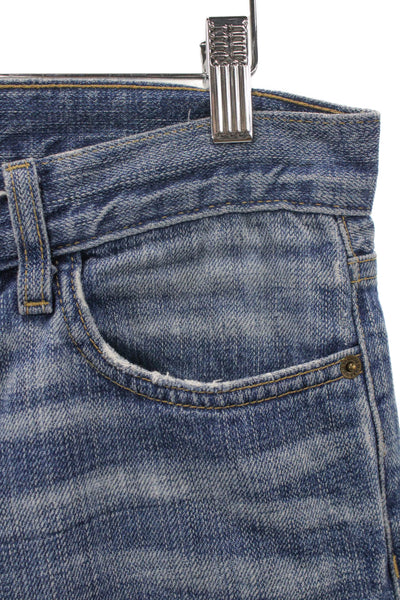Current/Elliott Womens Straight Jeans Blue Mid Rise Inseam 26 Size 24