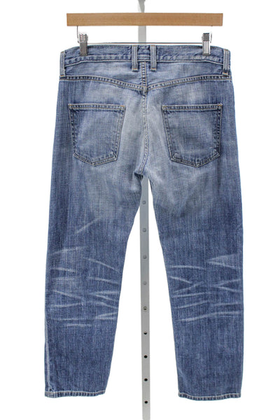 Current/Elliott Womens Straight Jeans Blue Mid Rise Inseam 26 Size 24