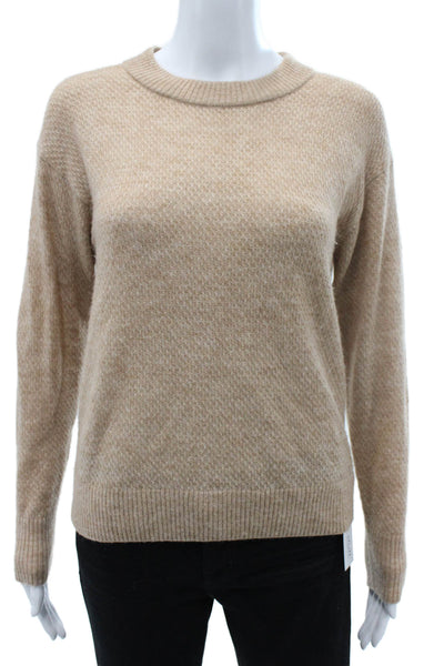Quince Womens Beige Wool Crew Neck Pullover Sweater Long Sleeve Size S