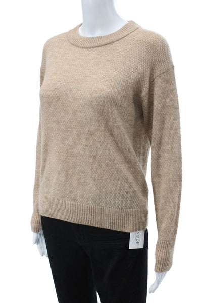 Quince Womens Beige Wool Crew Neck Pullover Sweater Long Sleeve Size S
