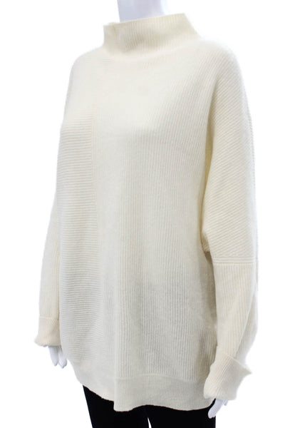 Saks Fifth Avenue Womens Ivory Cashmere Turtleneck Pullover Size L