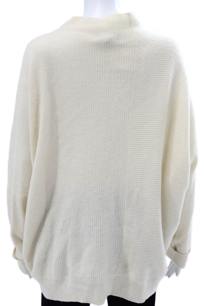 Saks Fifth Avenue Womens Ivory Cashmere Turtleneck Pullover Size L