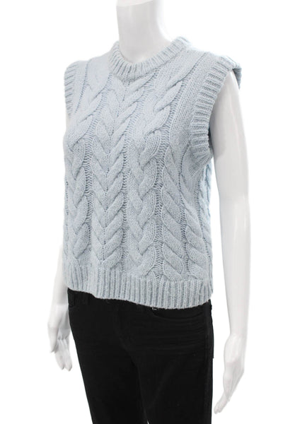 Rails Women Mock Neck Sleeveless Vest Blue Wool Alpaca Blend Size XS