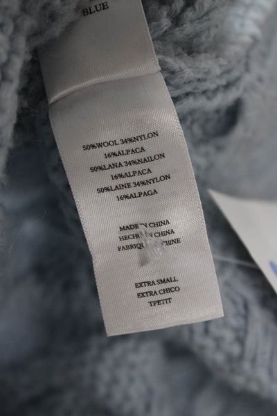 Rails Women Mock Neck Sleeveless Vest Blue Wool Alpaca Blend Size XS