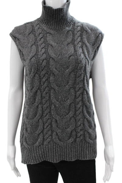 Frame Womens Gray Extra Fine Merino Wool Turtleneck Vest Size XS