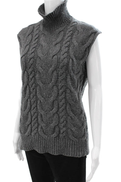 Frame Womens Gray Extra Fine Merino Wool Turtleneck Vest Size XS