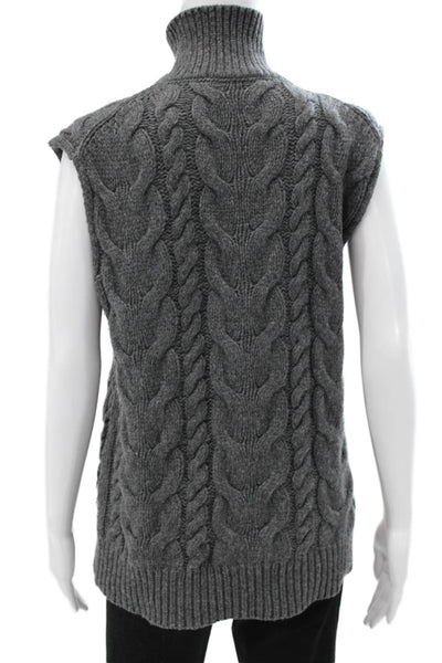 Frame Womens Gray Extra Fine Merino Wool Turtleneck Vest Size XS
