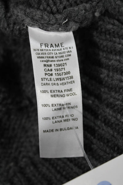 Frame Womens Gray Extra Fine Merino Wool Turtleneck Vest Size XS