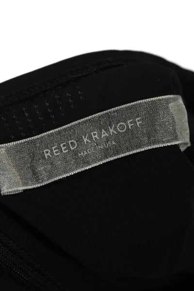 Reed Krakoff Women Pencil Dress Black Short Sleeve Crew Neck Zip Size 4