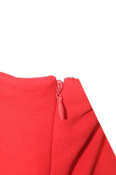 Solace London Women Maxi Dress Red V Neck Sleeveless Zip Polyester Size S