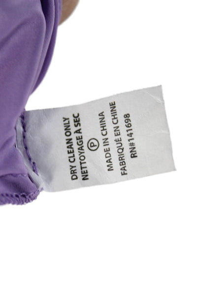Ramy Brook Women Blouson Halter Long Purple Polyester Dress Sleeveless Size S