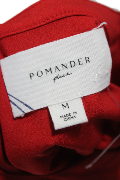 Pomander Place Womens Mini V-Neck Red Long Sleeve Dress Size M