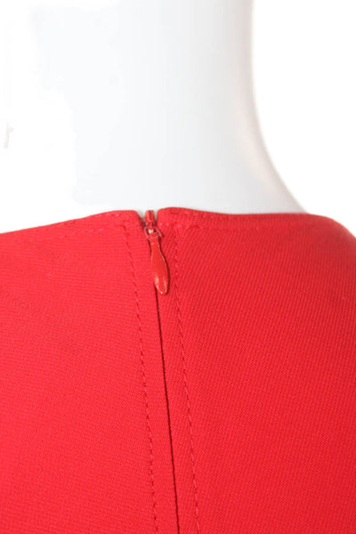 Zara Womens Maxi Dress Red Viscose Sleeveless Round Neck Zip Size L