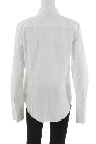 J Crew Womens Basic Cotton Collared Long Sleeve Button Up White Size 6