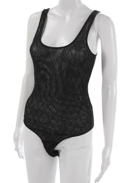 Generation Love Womens One Piece Bodysuit Black Scoop Neck Sleeveless Size S