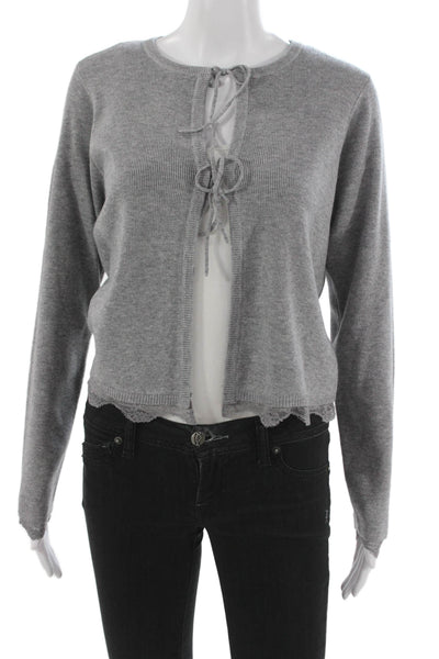 Cami NYC Womens Cardigan Gray Round Neck Long Sleeve Size S
