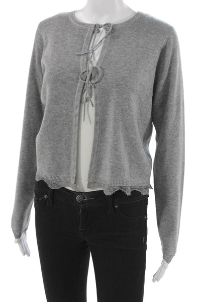Cami NYC Womens Cardigan Gray Round Neck Long Sleeve Size S
