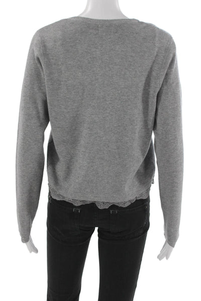 Cami NYC Womens Cardigan Gray Round Neck Long Sleeve Size S