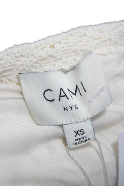 Cami NYC Womens Cardigan Ivory Cotton Geometric Round Neck Long Sleeve Size XS