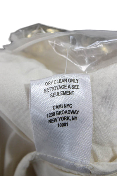 Cami NYC Womens Cardigan Ivory Cotton Geometric Round Neck Long Sleeve Size XS