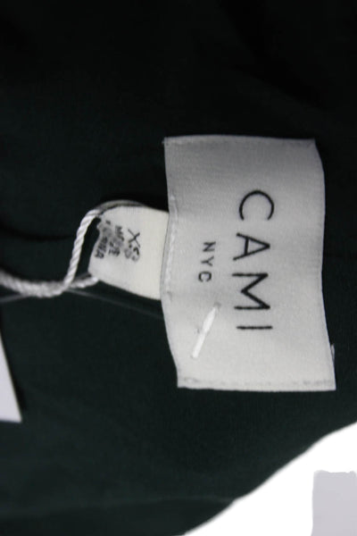 Cami NYC Womens Bomber Jacket Green Quilted Silk Zip Long Sleeve Size XS