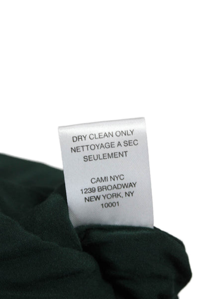 Cami NYC Women Silk Argyle Bomber Jacket Green Zip Long Sleeve Size XS