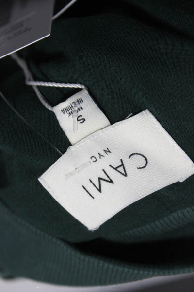 Cami NYC Women Bomber Jacket Silk Green Argyle Zip Long Sleeve Size S