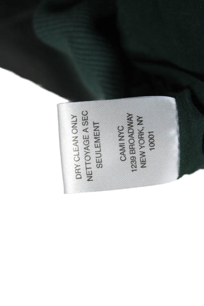 Cami NYC Women Bomber Jacket Silk Green Argyle Zip Long Sleeve Size S